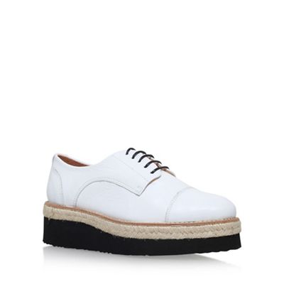 Carvela White 'Lila' low heel lace up shoe